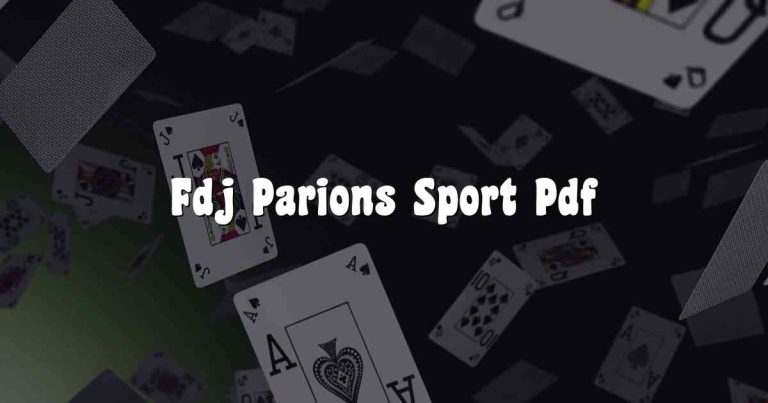 Fdj Parions Sport Pdf