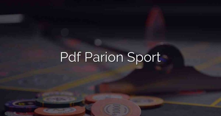 Pdf Parion Sport