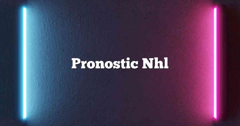 Pronostic Nhl