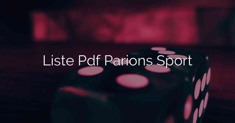 Liste Pdf Parions Sport